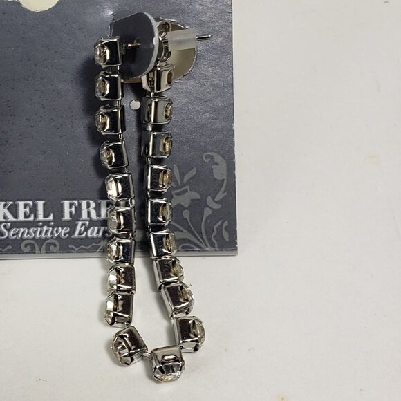 2/$30  Silver tone Crystal Design Drop Dangle Post Earrings - Women's Jewelry - Picture 4 of 7